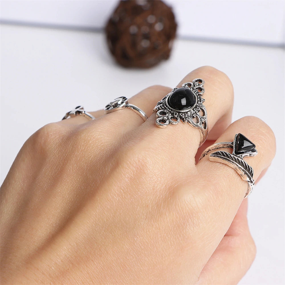 Vintage Bohemian Ring Set – 20 Pieces