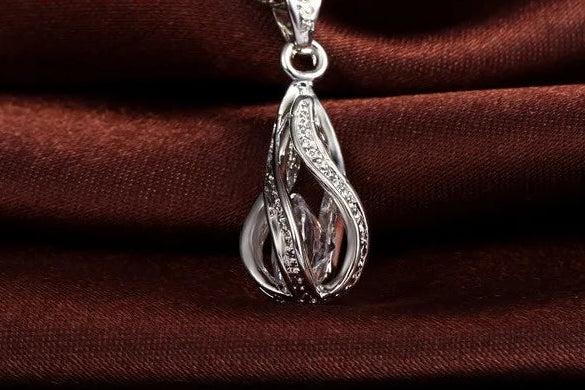 Teardrop Cubic Zirconia Necklace & Earring Set
