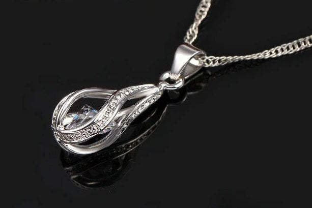 Teardrop Cubic Zirconia Necklace & Earring Set