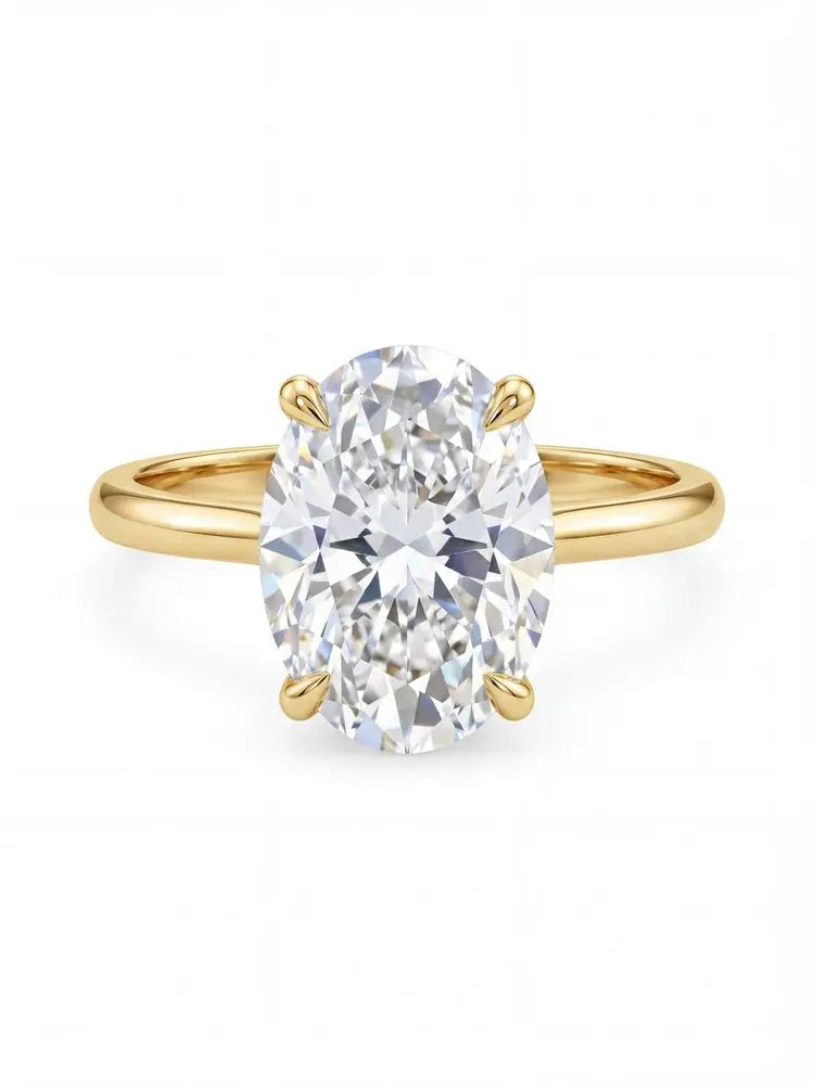 Oval Zircon Ring in 925 Sterling Silver