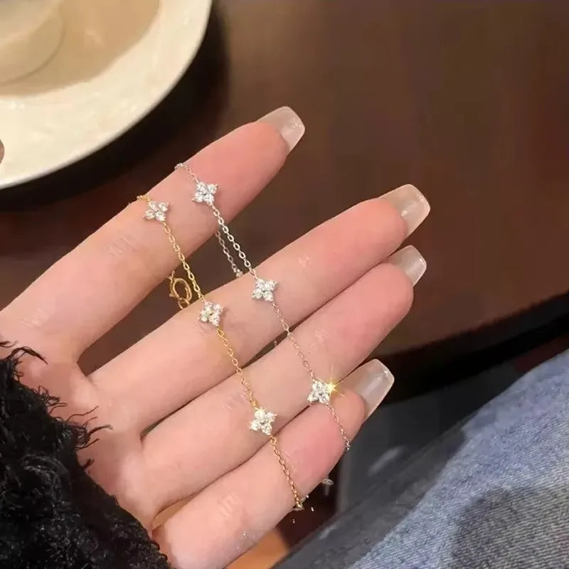 Four-Leaf Flower Jewellery – Bracelet, Necklace or Earrings
