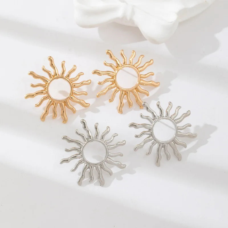 Open-Centre Sunburst Stud Earrings