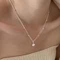 Double-Layer Beaded Necklace in 925 Sterling Silver