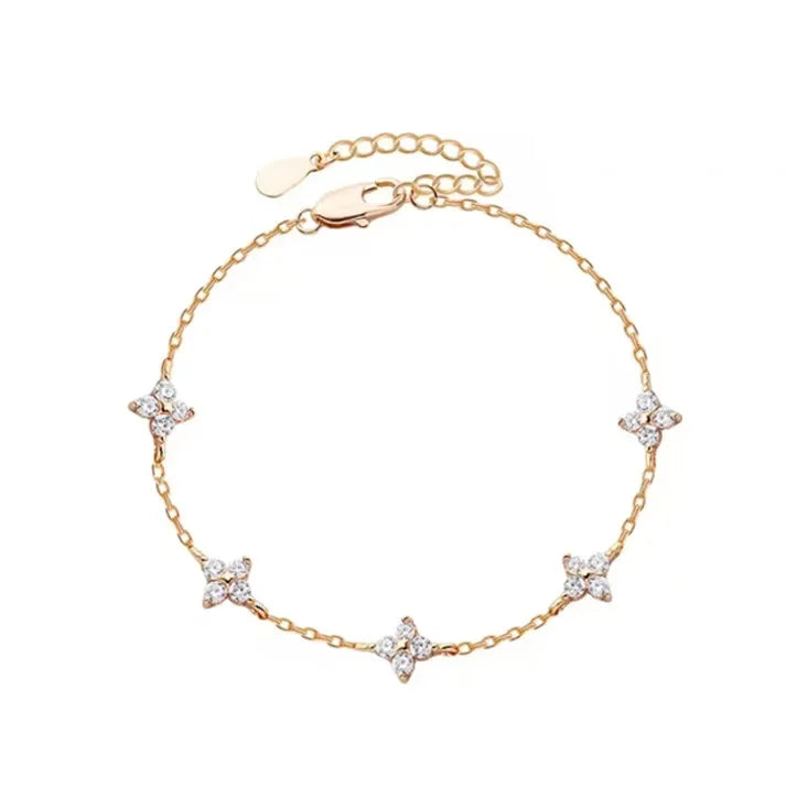 Four-Leaf Flower Jewellery – Bracelet, Necklace or Earrings