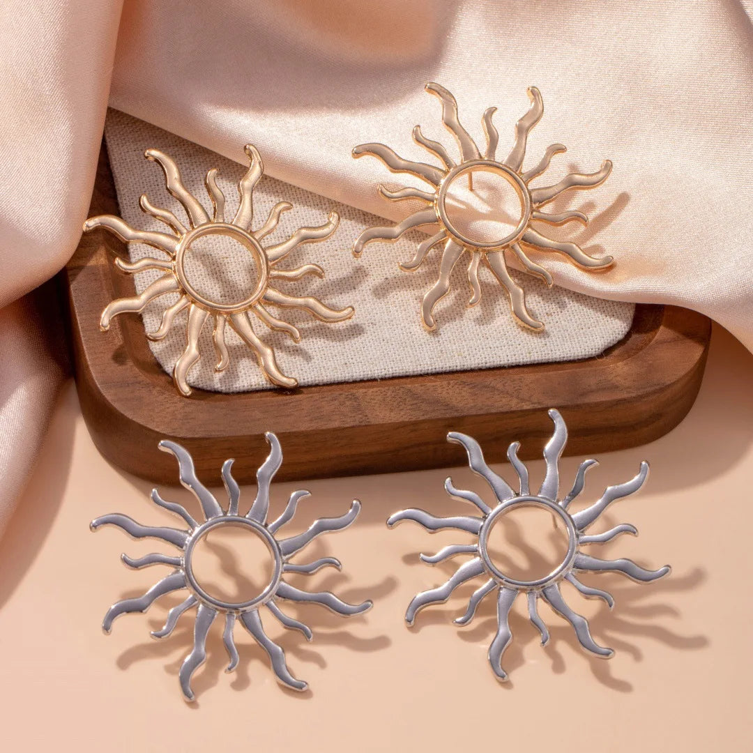 Open-Centre Sunburst Stud Earrings