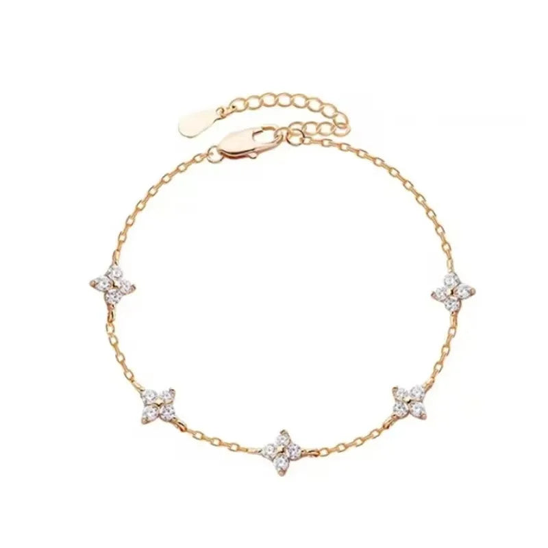 Four-Leaf Flower Jewellery – Bracelet, Necklace or Earrings
