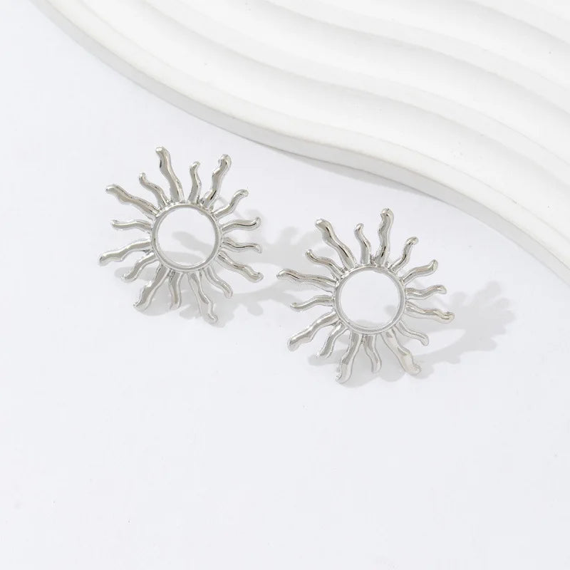 Open-Centre Sunburst Stud Earrings