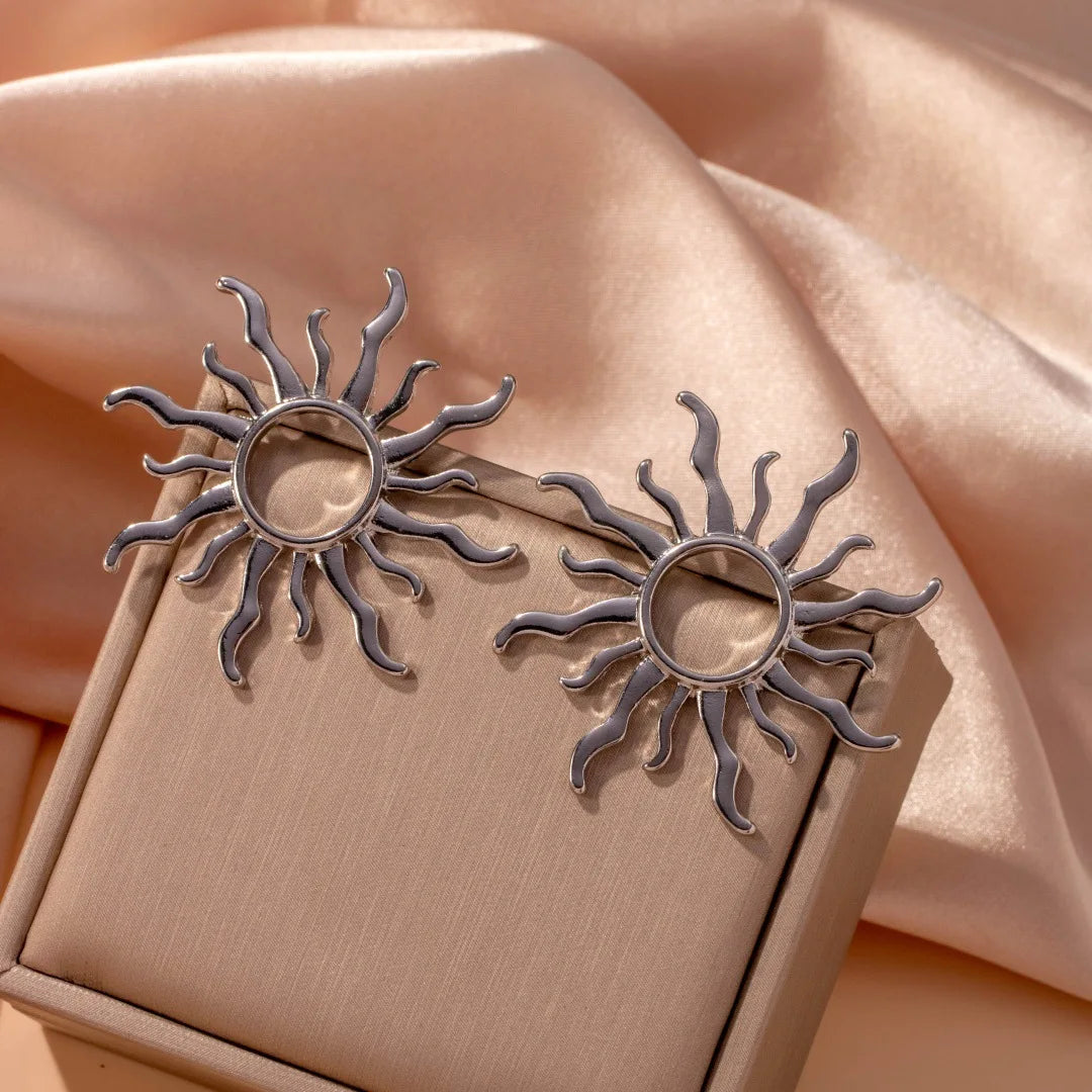 Open-Centre Sunburst Stud Earrings