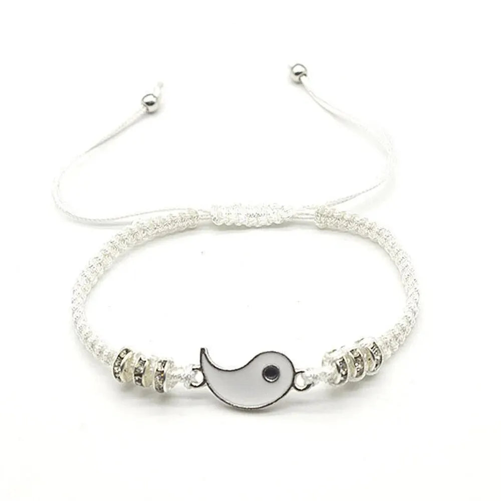 Black & White Tai Chi Couple Bracelets – Set of 2