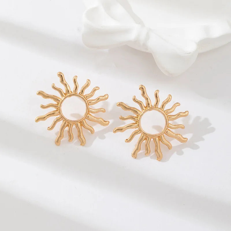 Open-Centre Sunburst Stud Earrings