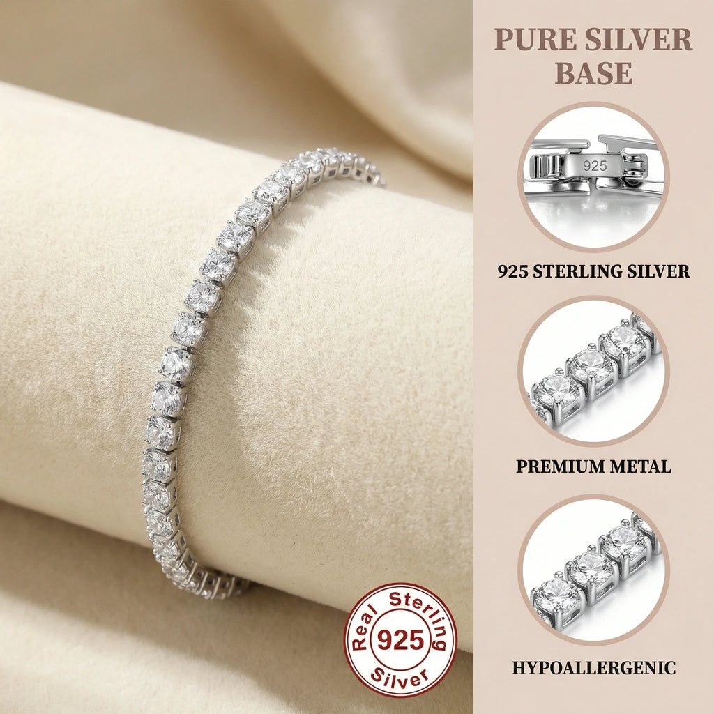 4 mm Zircon Tennis Bracelet in Sterling Silver | ERENY CHARM