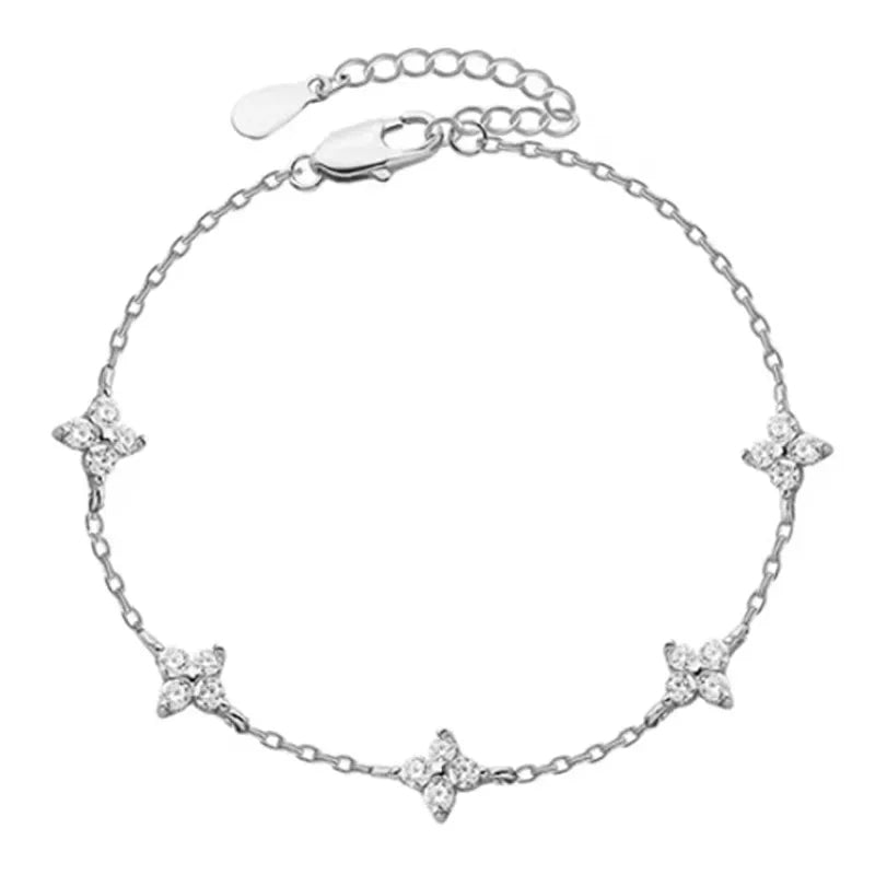 Four-Leaf Flower Jewellery – Bracelet, Necklace or Earrings