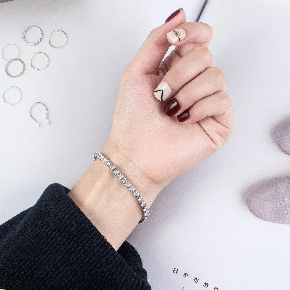 4 mm Zircon Tennis Bracelet in Sterling Silver | ERENY CHARM