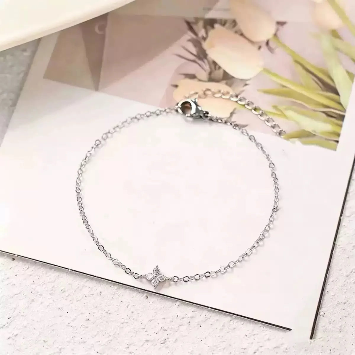 Dainty Flower Charm Bracelet