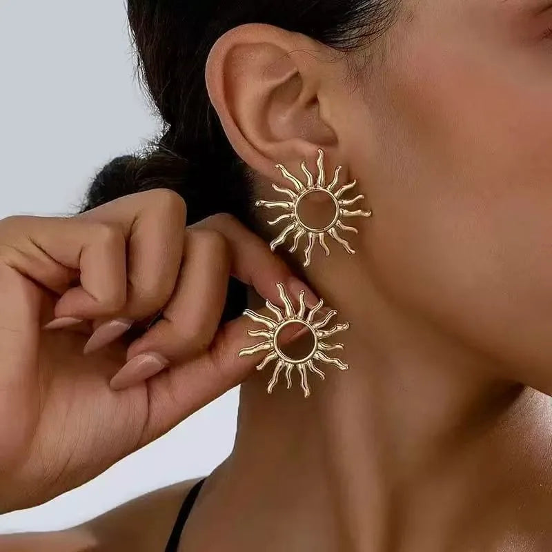 Open-Centre Sunburst Stud Earrings